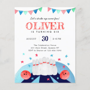 Papier Budget Bowling Anniversaire Frappe Un Peu Amusant