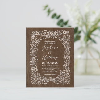 Papier Budget Brown Automne Faire-part de mariage Floral