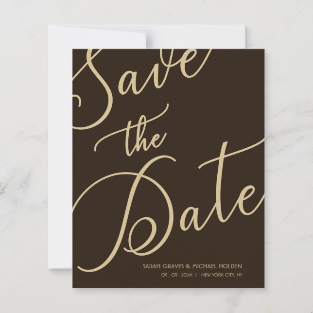 Papier Budget Brown Chic Photo Minimal Whimsical Script (Devant)