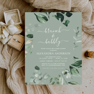 Papier Budget Brunch & Bubbly Fête des mariées Sage Green
