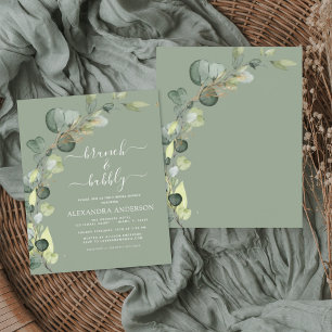 Papier Budget Brunch & Bubbly Sage Green Invitation