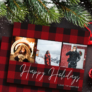 Papier Budget Buffalo Check 3 Photo Joyeuses Fêtes