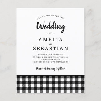 Papier BUDGET Buffalo Plaid Faire-part de mariage