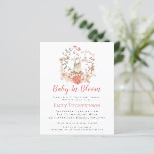 Papier Budget Bunny Baby in Bloom Girl Baby shower Invita