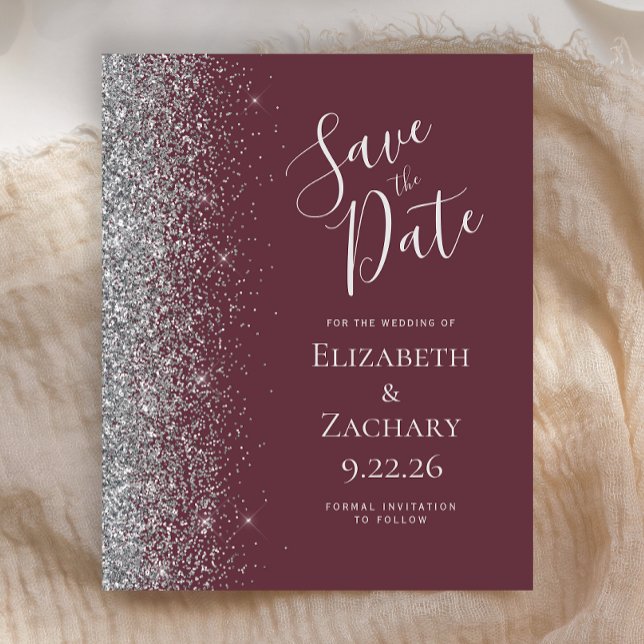 Papier Budget Burgundy Argent Parties scintillant Edge En (Créateur téléchargé)