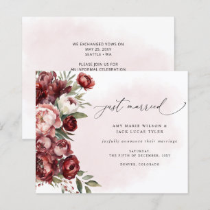 Papier Budget Burgundy Blush Floral Mariage Faire-part