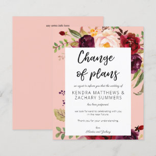 Papier Budget Burgundy Marsala Floral PNK Changement de p