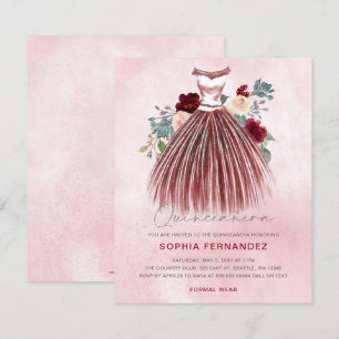 Papier Budget Burgundy parties scintillant en argent robe