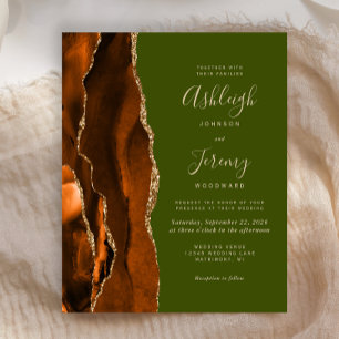 Papier Budget Burning Orange Agate Olive Green Mariage