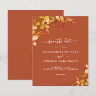 Papier Budget Burnt Orange Botanical Enregistrer la date