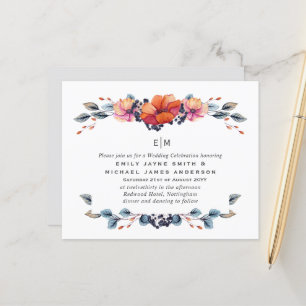 Papier Budget Burnt Orange Green Wedding Invitations