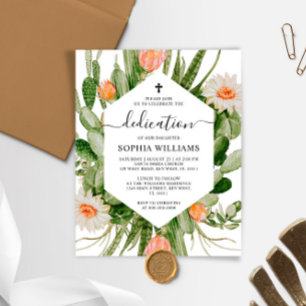 Papier Budget Cactus Fleurs Cadre Dédication Invitation