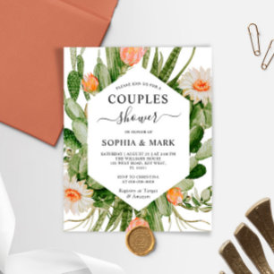 Papier Budget Cactus Fleurs Couples Douche Invitation