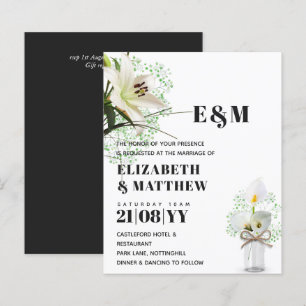 Papier BUDGET Calla Lilies Chic Shabby Mariage Invitation