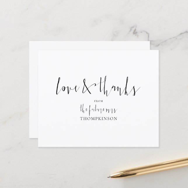 Papier Budget Calligraphie Futur Mme Fête des mariées Mer (Devant/Arrière en situation)