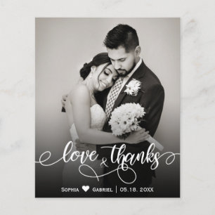 Papier Budget Calligraphie Script Mariage amour et merci