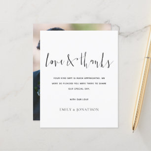 Papier Budget Calligraphy Love and Thanks Mariage photo