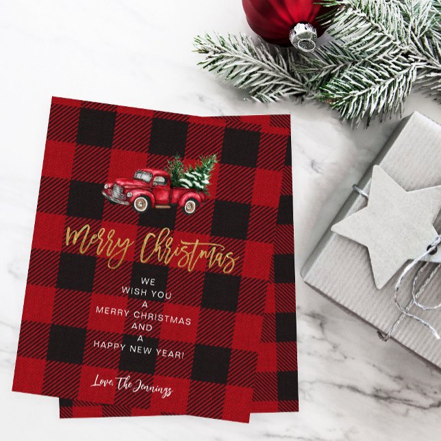 Papier Budget Camion & Buffalo Check Joyeux Noël (Créateur téléchargé)