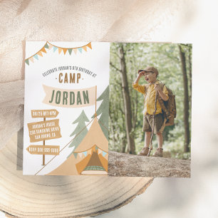 Papier Budget Camping extérieur Boy Photo Anniversaire Fê