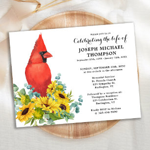 Papier Budget Cardinal Célébration De La Vie Invitation