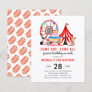 Papier Budget Carnaval Cirque Show Anniversaire Invitatio