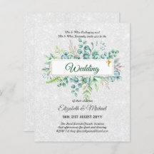 Budget CATHOLIQUE MARIAGE chrétien INVITATIONS ver