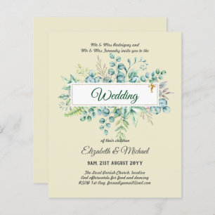 Papier Budget CATHOLIQUE MARIAGE chrétien INVITATIONS ver