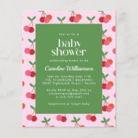 Budget Cerise Fruit Rose Vert mignonne Baby shower