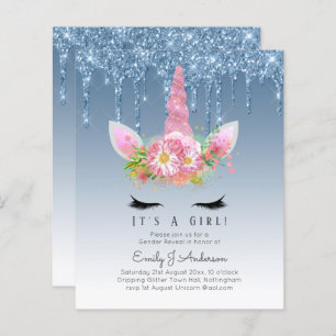 Papier BUDGET C'est une fille Glittery Baby shower Unicor