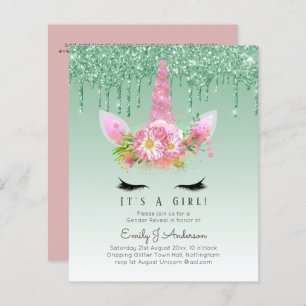 Papier BUDGET C'est une fille Glittery Baby shower Unicor