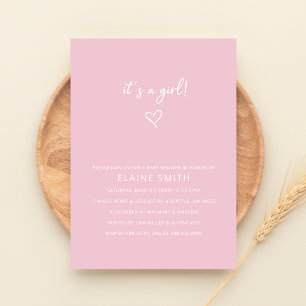 Papier Budget C'est une fille rose Baby shower moderne fi