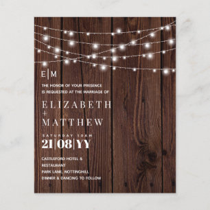 Papier Budget Chaînes Rustiques Bois Lumières Mariage Inv