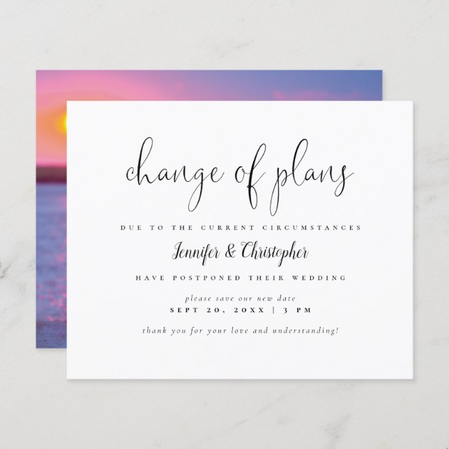 Papier Budget Changement Simple Des Plans Report Mariage (Devant / Derrière)