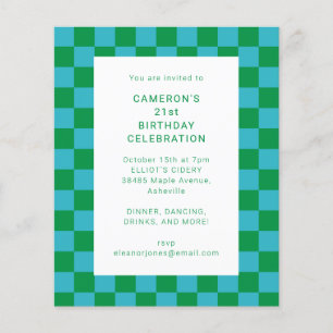 Papier Budget Checker Blue Green 21e anniversaire Invitat