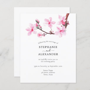 Papier Budget Cherry Blossom Soirée Party QR Code Invitat