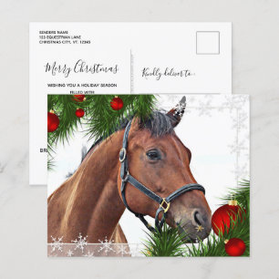 Papier Budget Cheval Noël équine Cute Pony Holiday