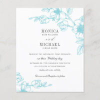 BUDGET Chic AQUA Magnolia Flower Branch Mariage