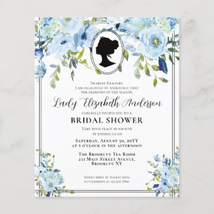 Papier Budget Chic Blue Florals Fête des mariées de régen