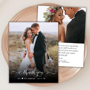 Papier Budget Chic Calligraphie 2 Photo Mariage Merci