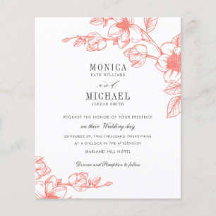 Papier BUDGET Chic CORAL Magnolia Flower Mariage