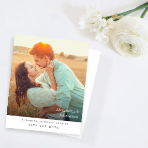 Papier Budget Chic Élégant Mod Photo Enregistrer la Date