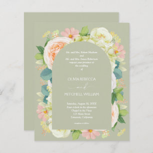 Papier Budget Chic Florals Mariage tous en une invitation