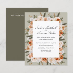 Papier Budget Chic orange ivoire Sage vert Mariage