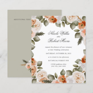Papier Budget Chic Orange Ivory Sage vert Mariage floral