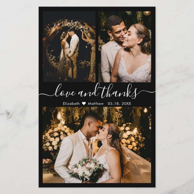 Papier Budget Chic Photo Collage Mariage Merci circulaire (Devant)