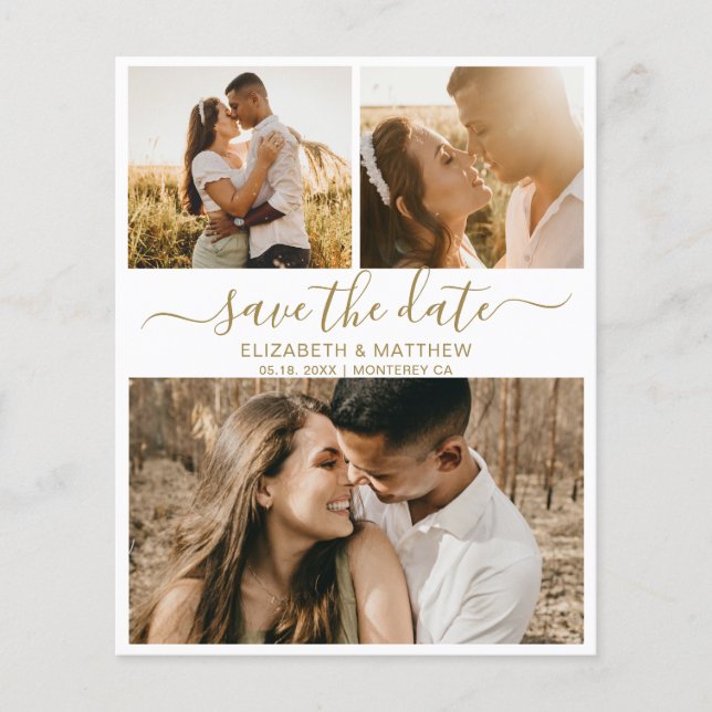 Papier Budget Chic Script Photo Collage Enregistrer La Da (Devant)