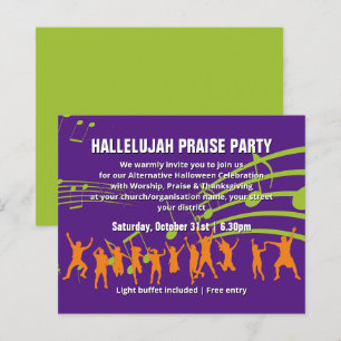 Papier Budget Christian Halloween PRAISE PARTY Invitation