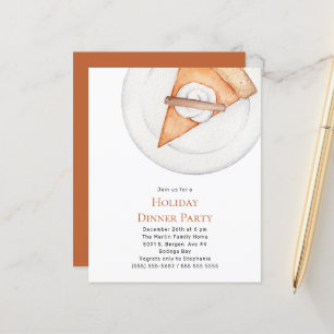 Papier Budget Citrouille Pie Holiday Diner Fête Invitatio