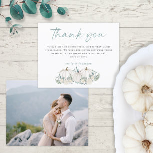 Papier Budget Citrouilles blancs photo Mariage Merci