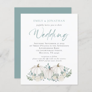 Papier Budget Citrouilles Turquoise Foliage QR Wedding In
